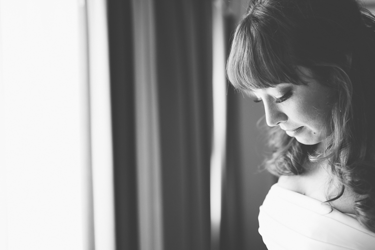 Tudor Barn London Wedding - Bride by window 