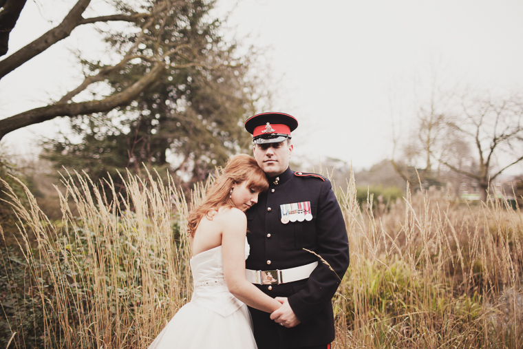 Bride and Groom hugging at Tudor Barn, Eltham,London. London and Kent wedding photographer